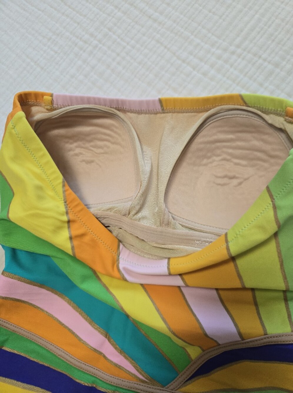 Gottex Multicolor One-Piece Strapless Swimsuit - Rainbow Sunburst US Size 12 - Picture 3 of 4